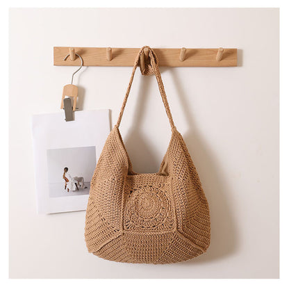 Hand woven beach bag