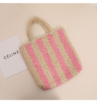 Striped beach bag