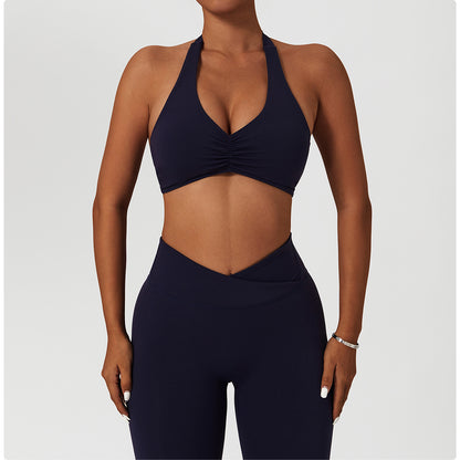 Ruched front sports bra