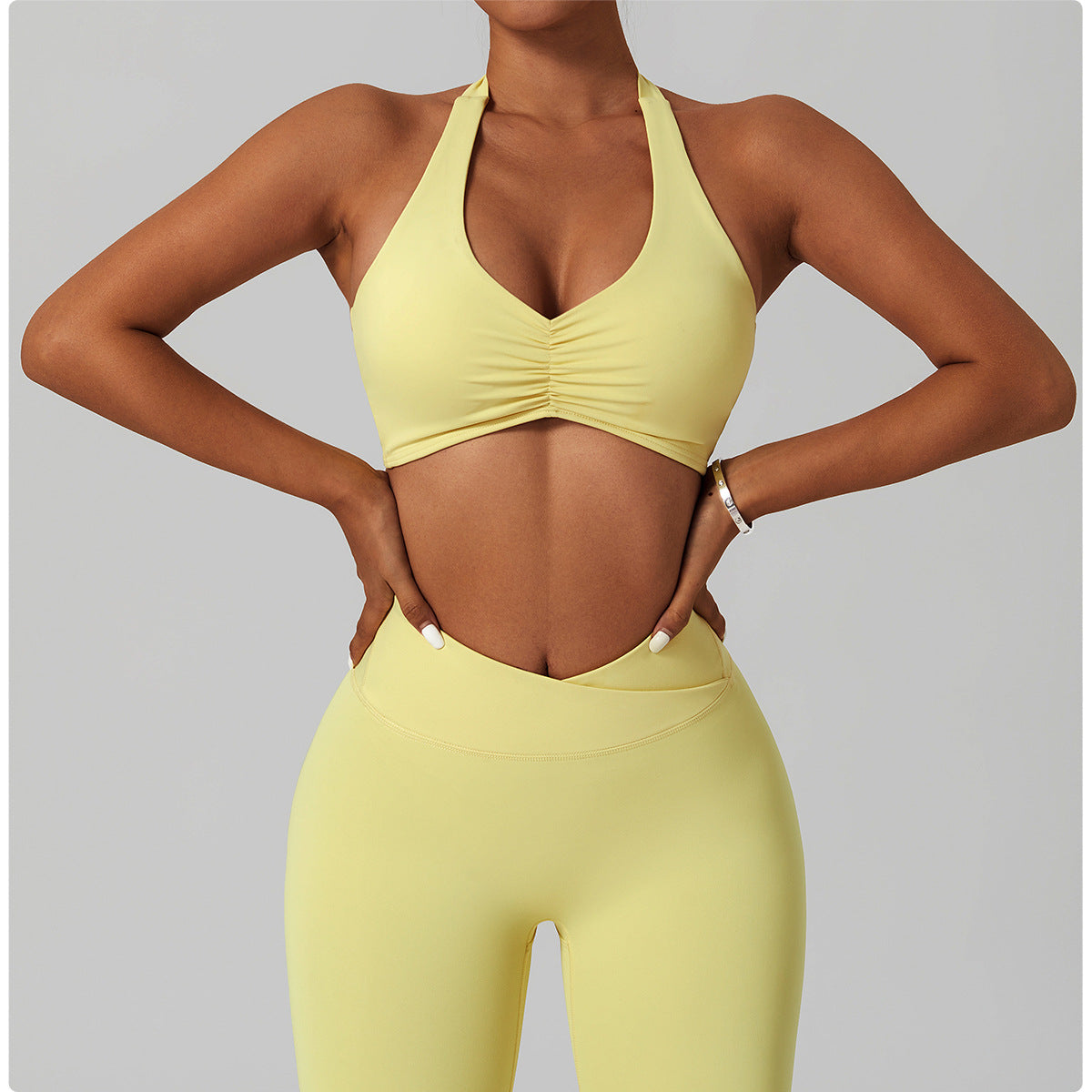 Ruched front sports bra