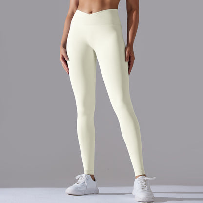 Seamless cross waist leggings