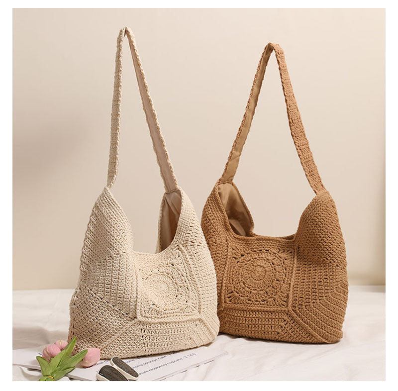 Hand woven beach bag