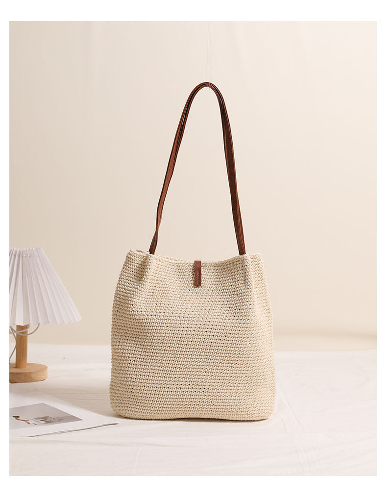 Hand woven beach bag