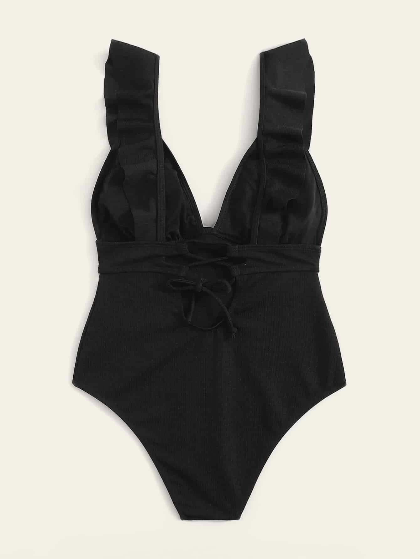 Ruffle trim swimsuit