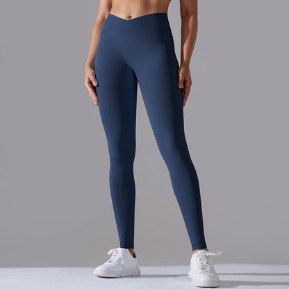 Seamless cross waist leggings