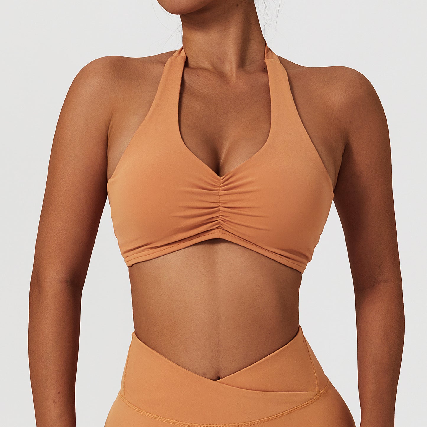 Ruched front sports bra