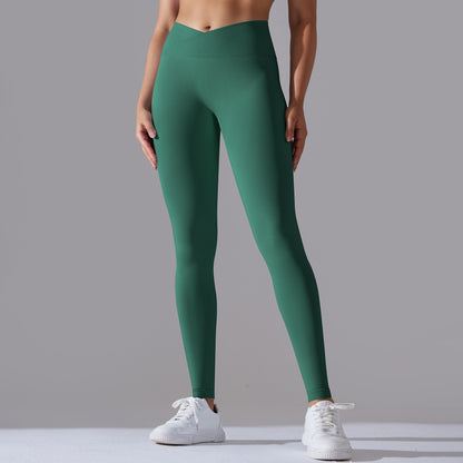 Seamless cross waist leggings