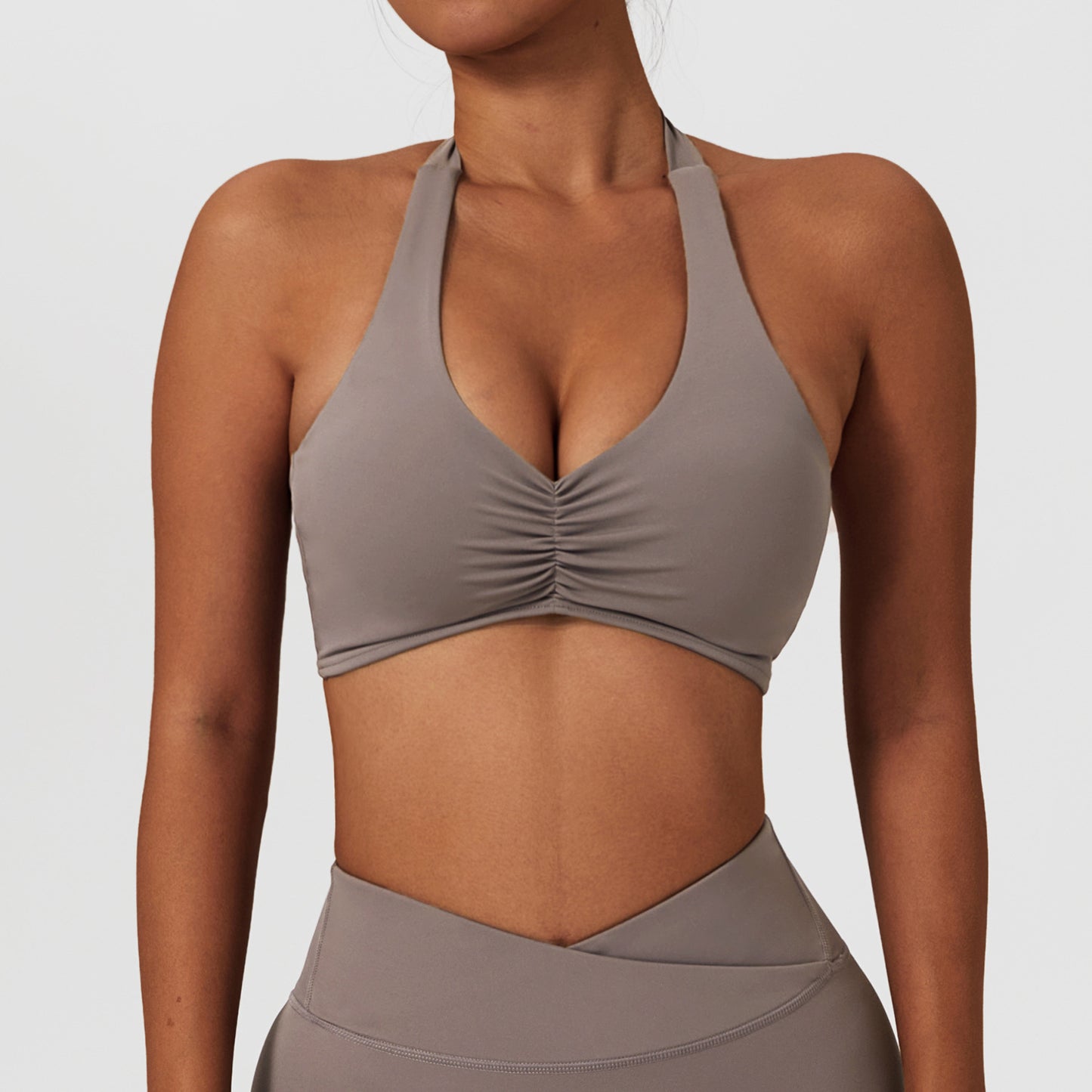 Ruched front sports bra