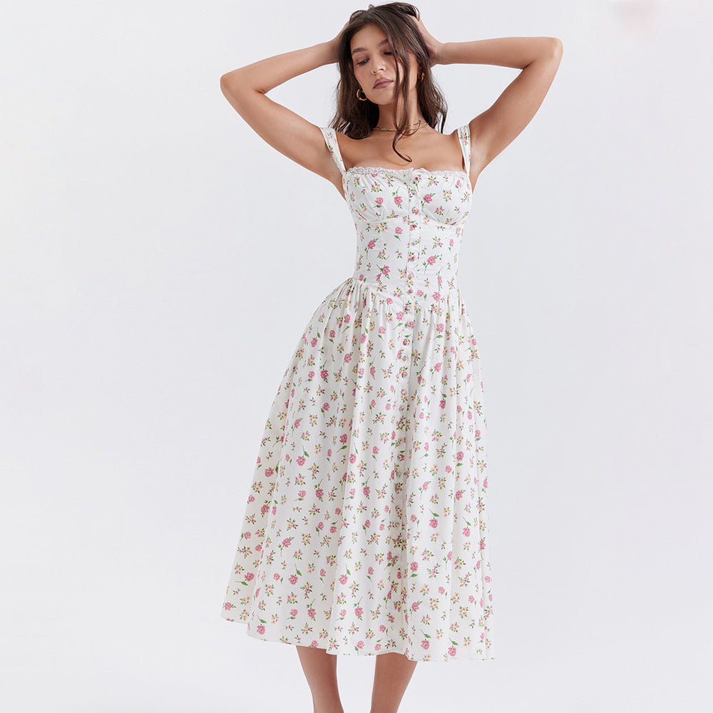 Printed midi length dress