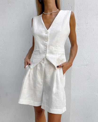 Linen vest suit