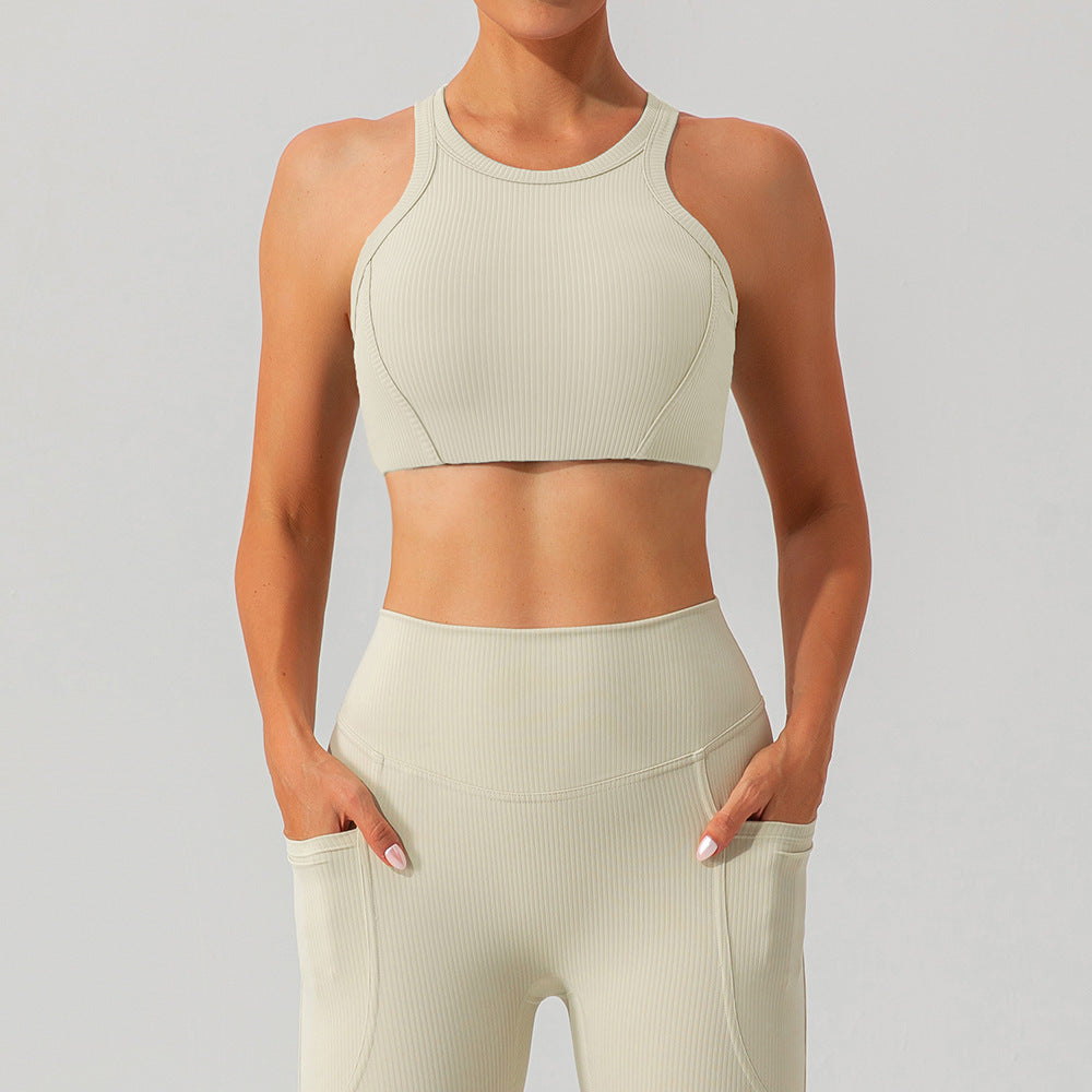 Racerback rib sports bra