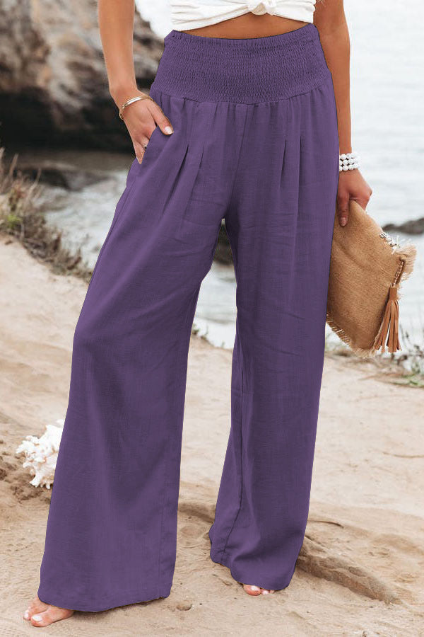 Linen blend trousers