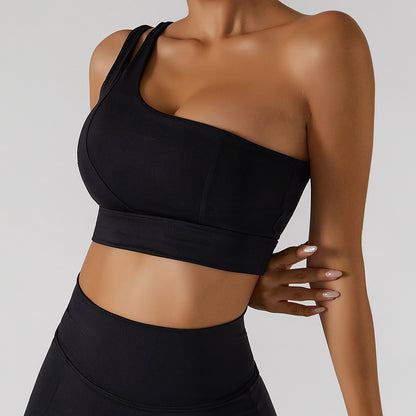 One shoulder sports bra