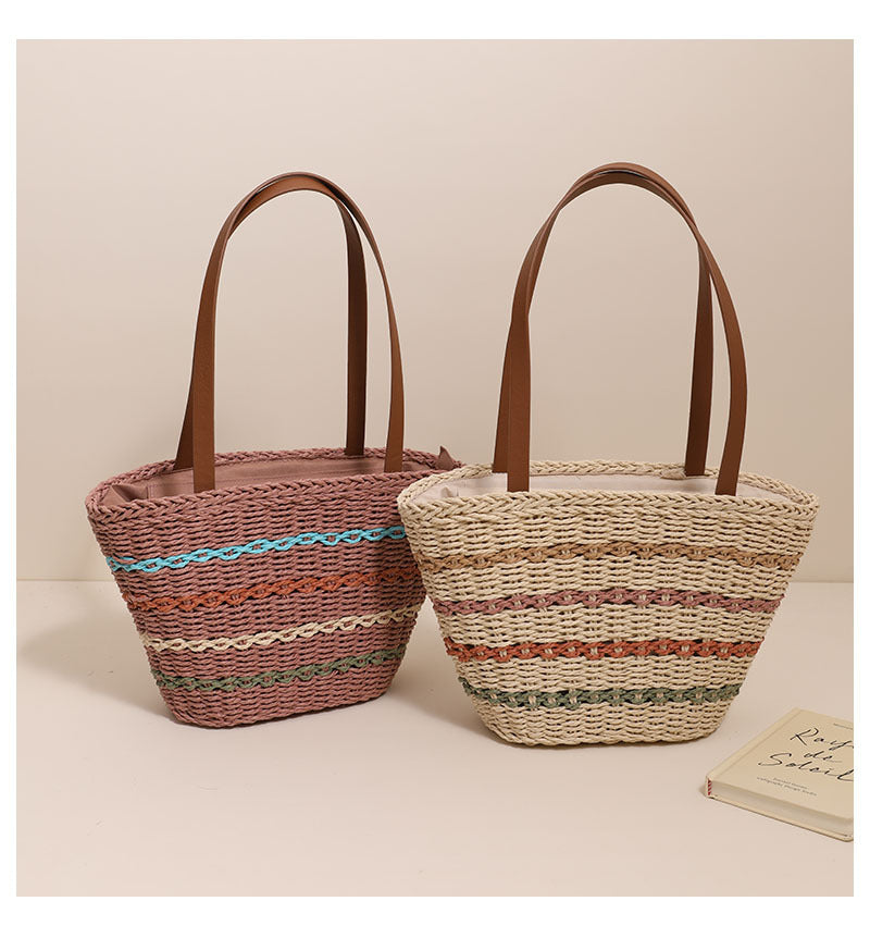 Hand woven beach bag