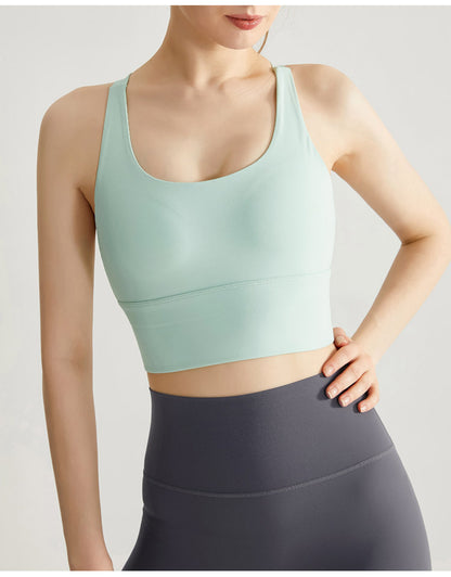 High support cross back sports bra