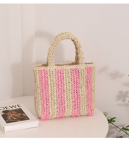 Striped beach bag