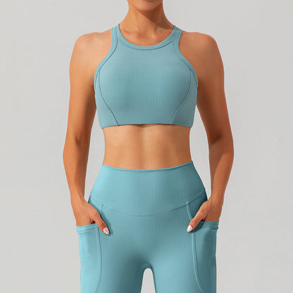 Racerback rib sports bra