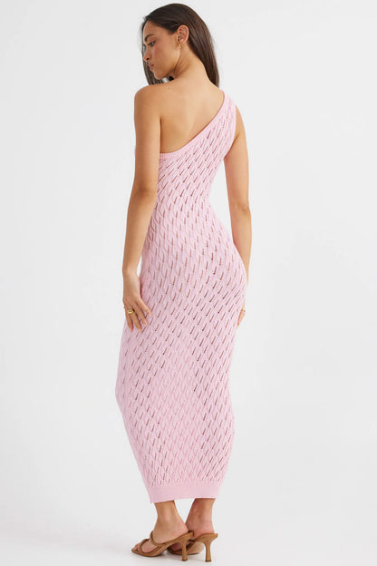 One shoulder knitted dress