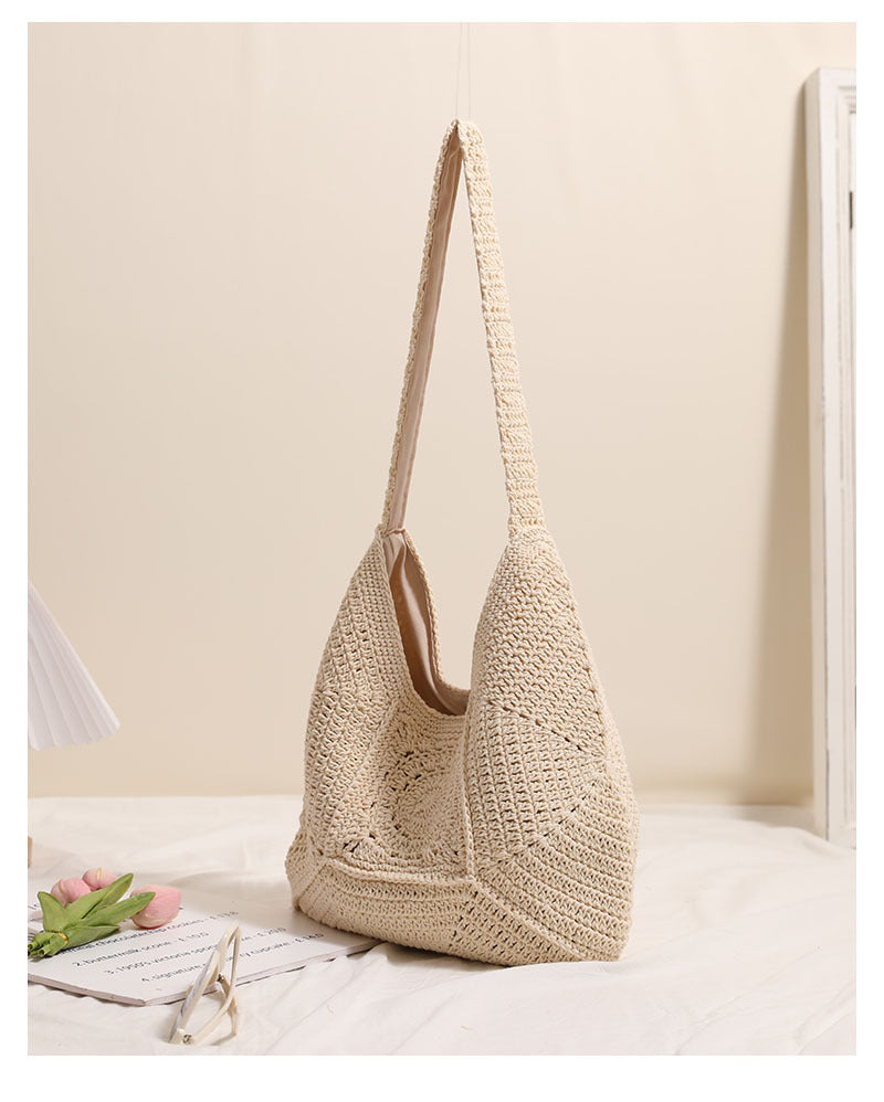 Hand woven beach bag