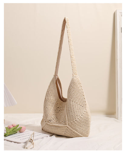 Hand woven beach bag