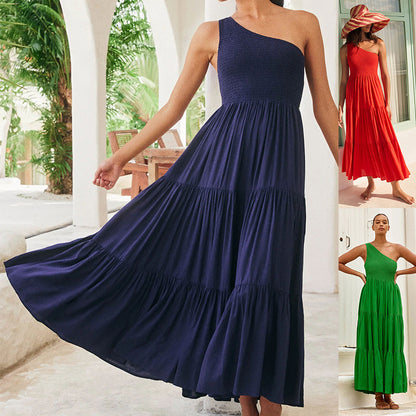 One shoulder maxi dress