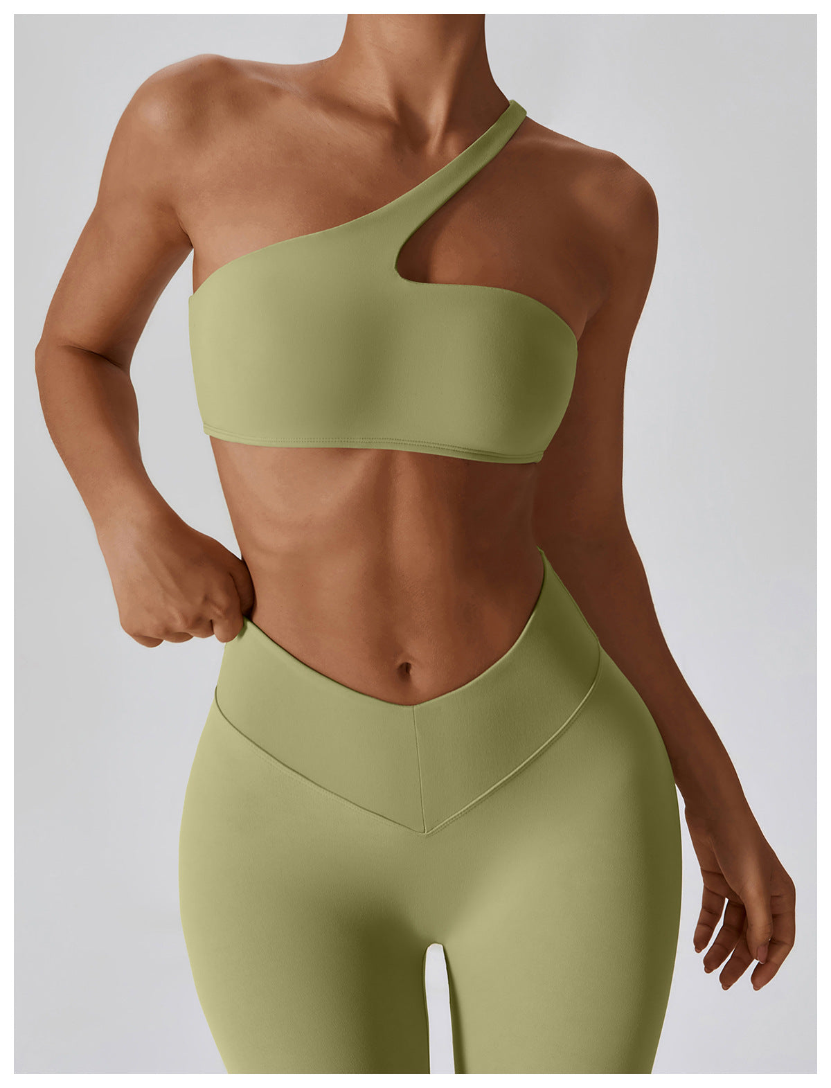 One shoulder asymmetric sports bra