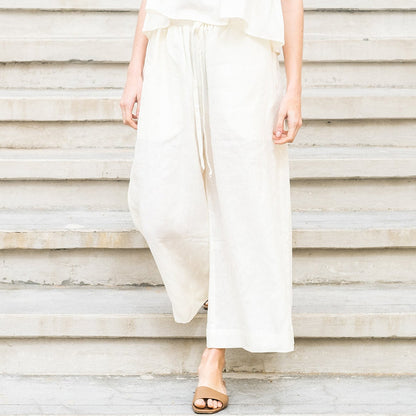 Linen wide leg trousers