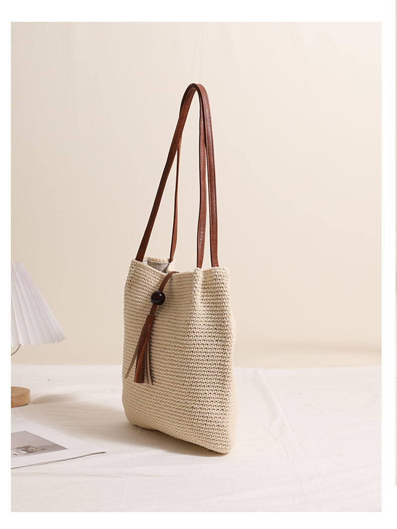 Hand woven beach bag