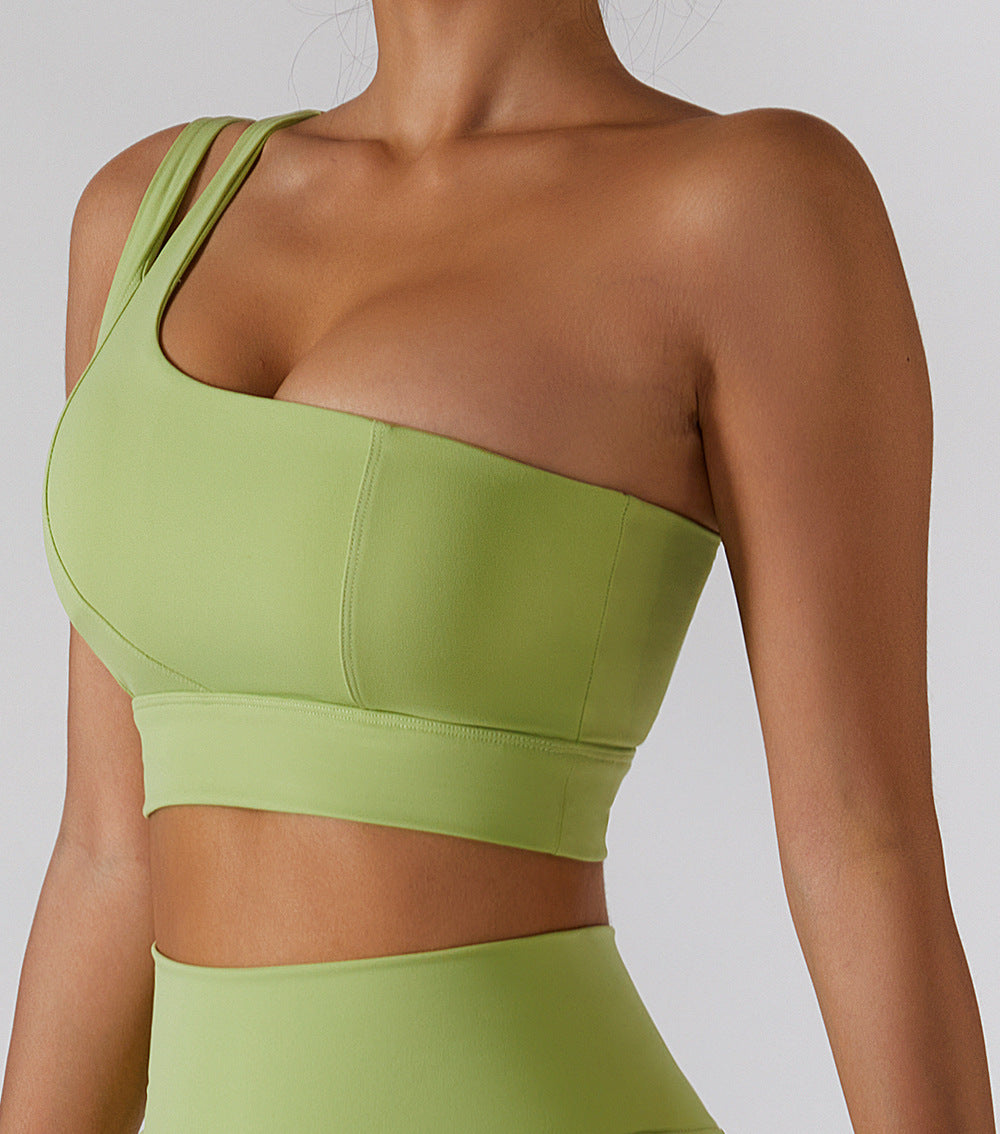 One shoulder sports bra