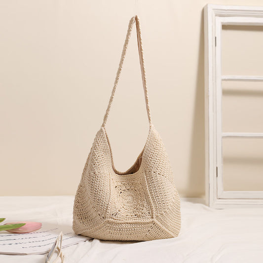 Hand woven beach bag