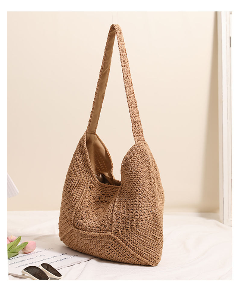 Hand woven beach bag