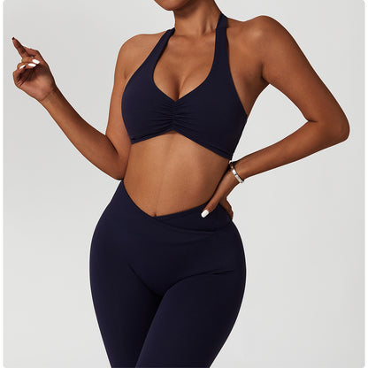 Ruched front sports bra