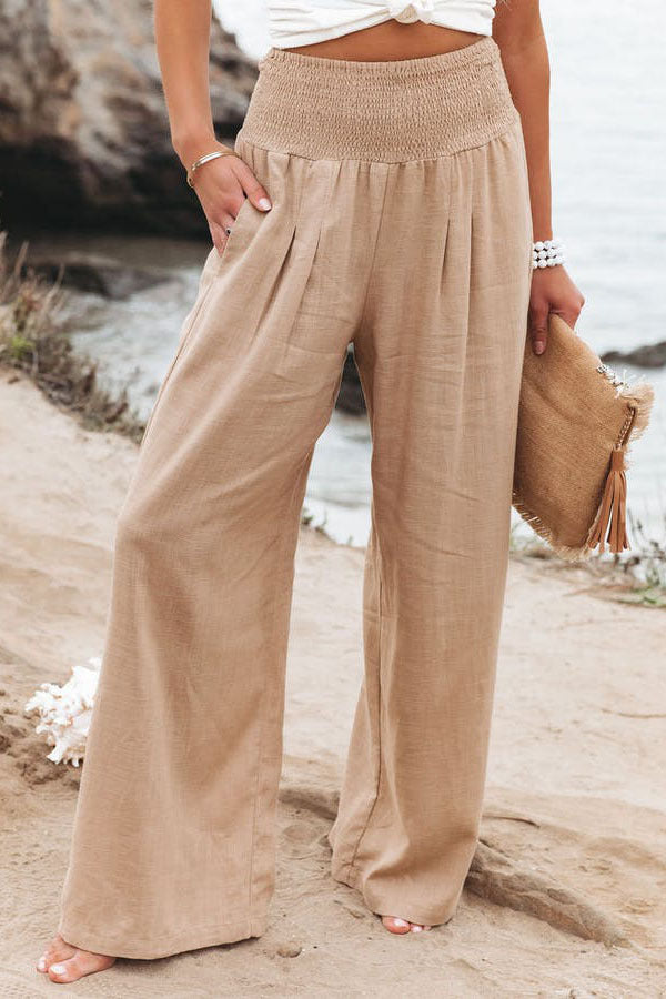 Linen blend trousers