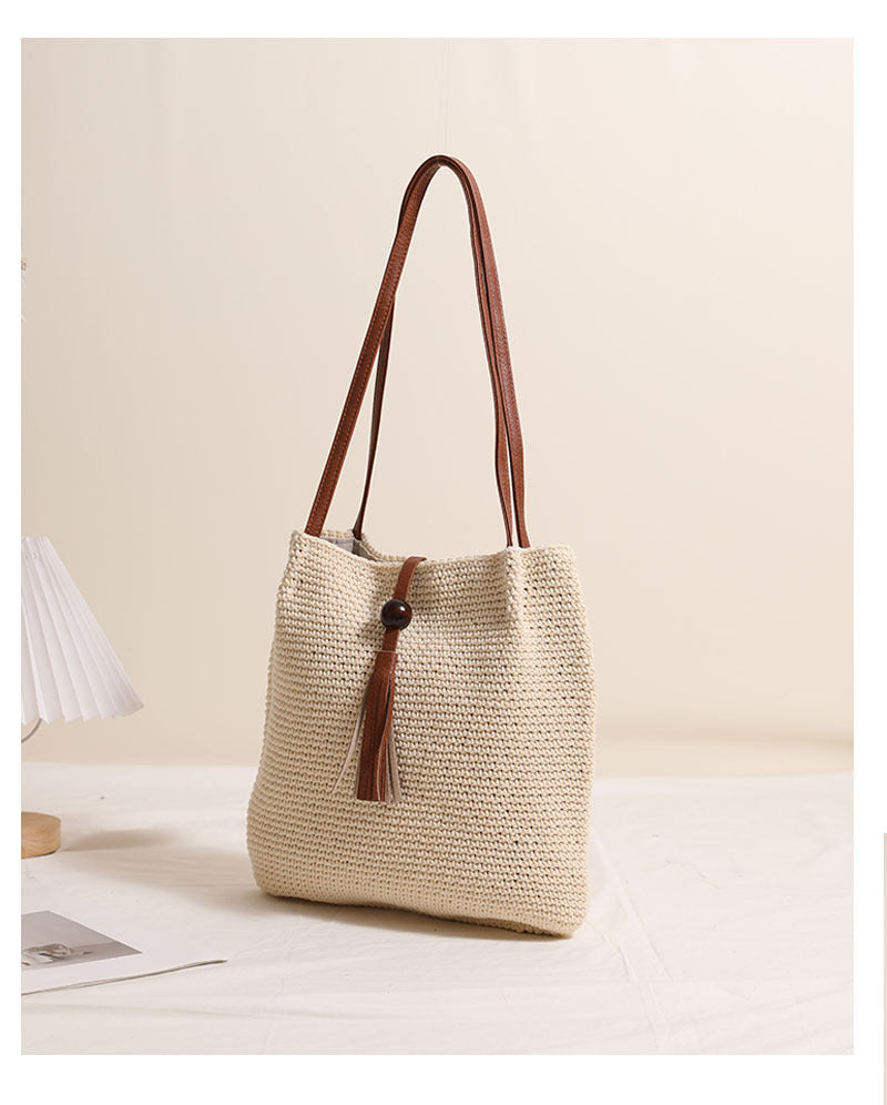 Hand woven beach bag