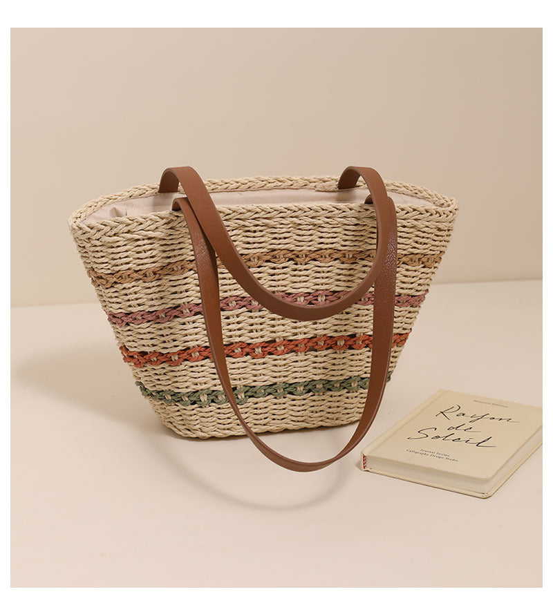 Hand woven beach bag