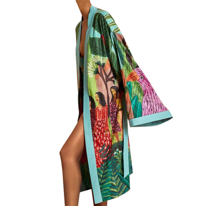 Printed beach kimono