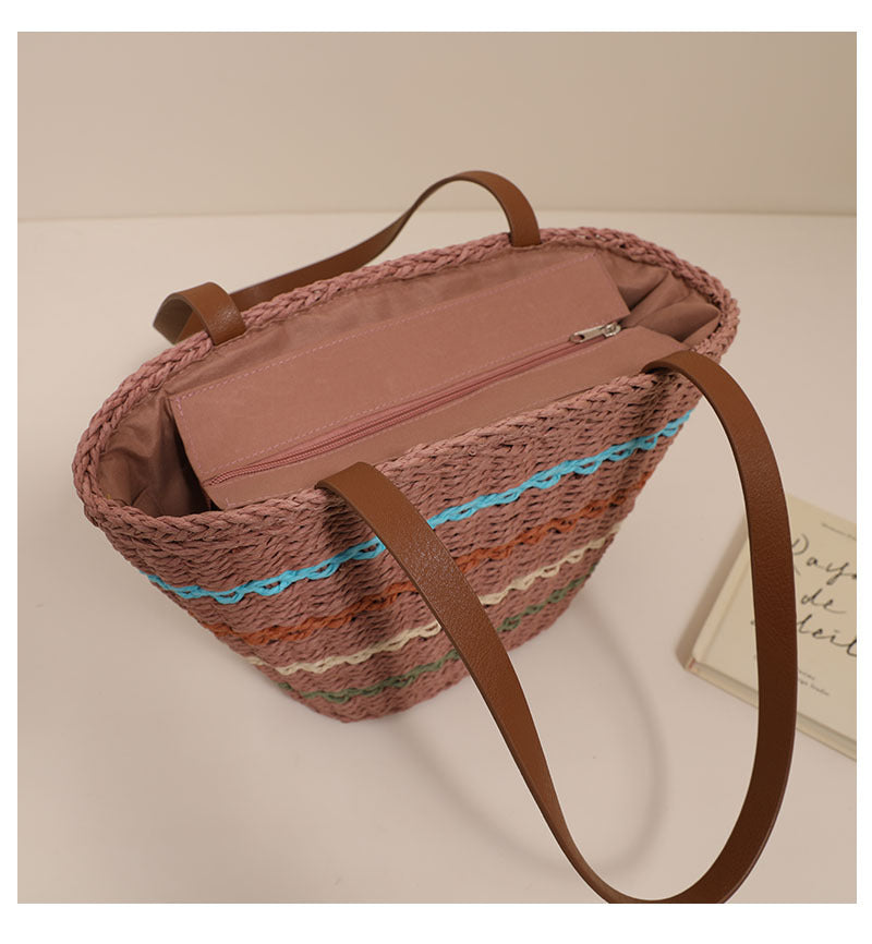 Hand woven beach bag