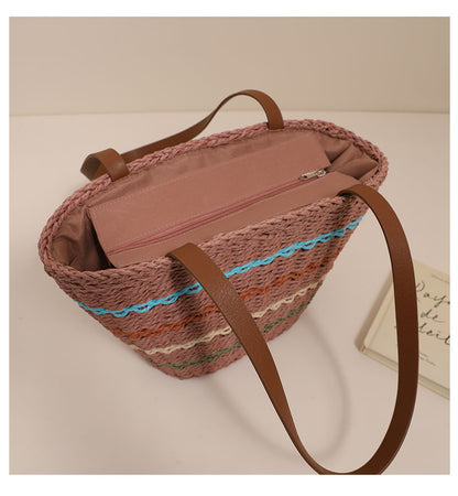 Hand woven beach bag