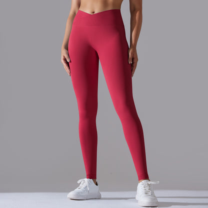 Seamless cross waist leggings