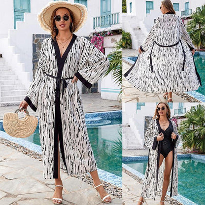 Printed beach kimono