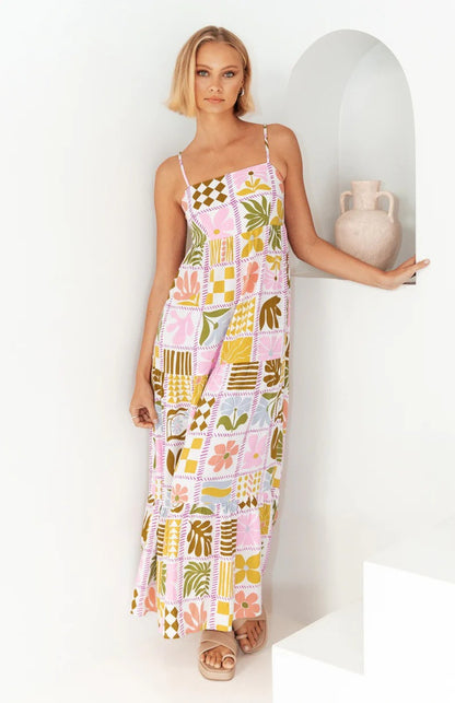 Printed cotton maxi dress