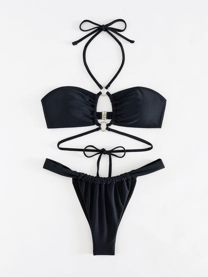 Lace up bikini set