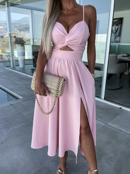 Cut out front dress with side split