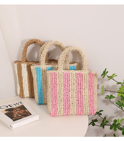 Striped beach bag