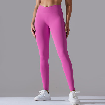 Seamless cross waist leggings