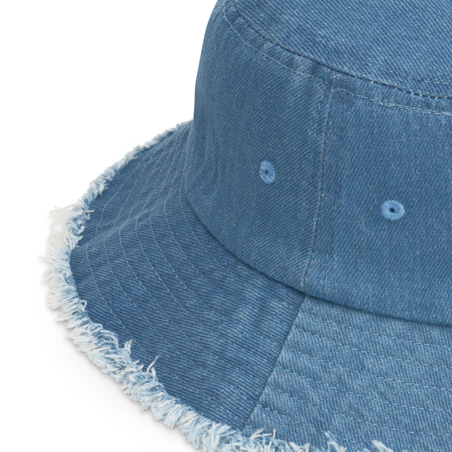 Embroidered denim bucket hat