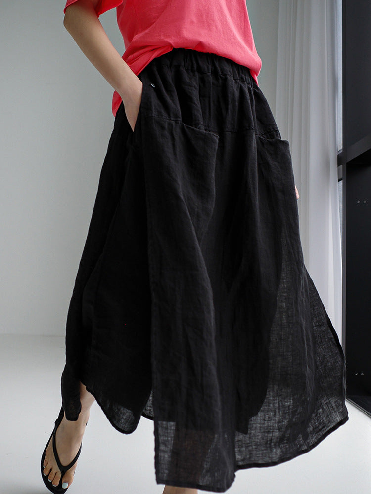 Pure Linen Wide Leg Culottes