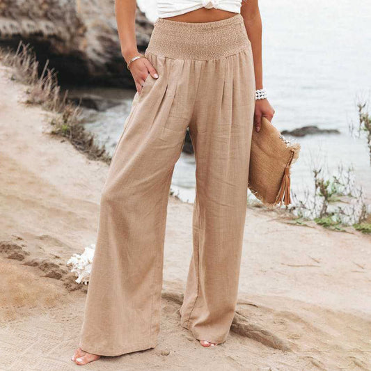 Linen blend trousers