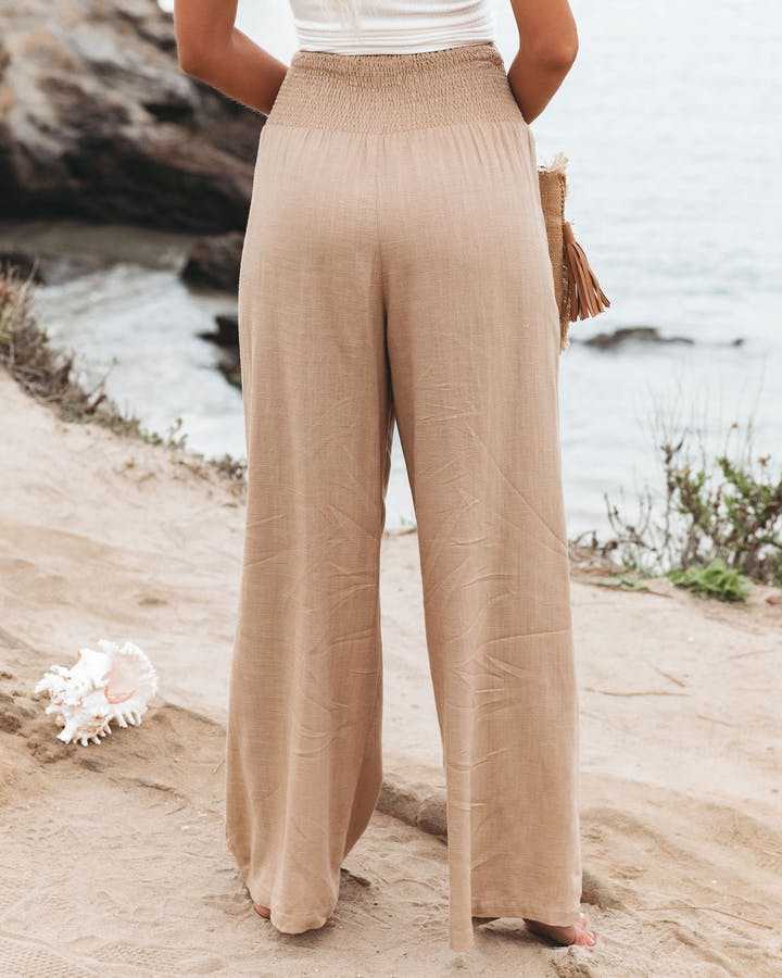 Linen blend trousers