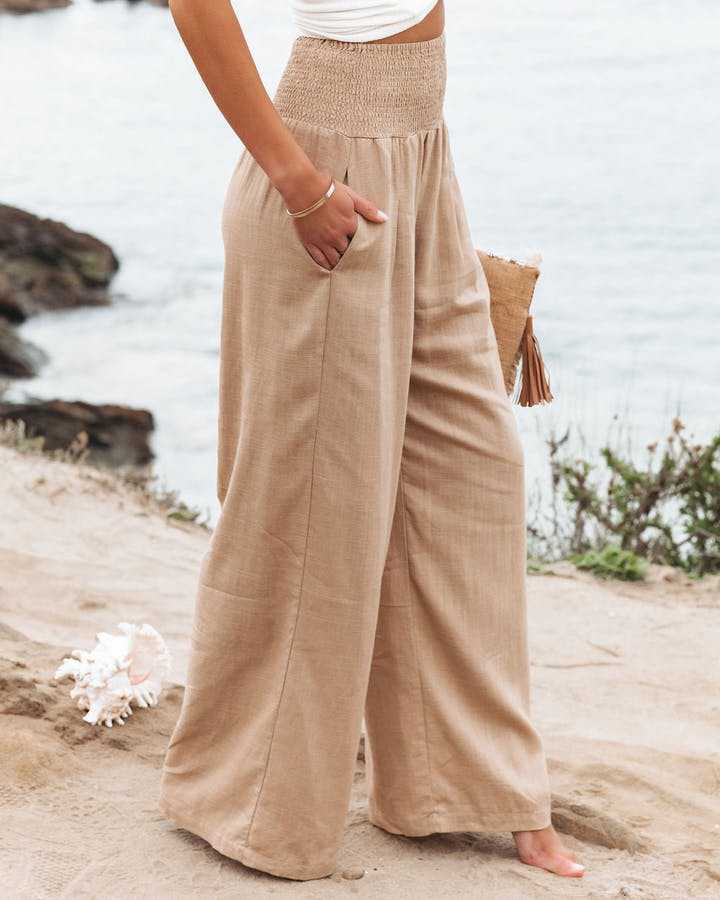 Linen blend trousers